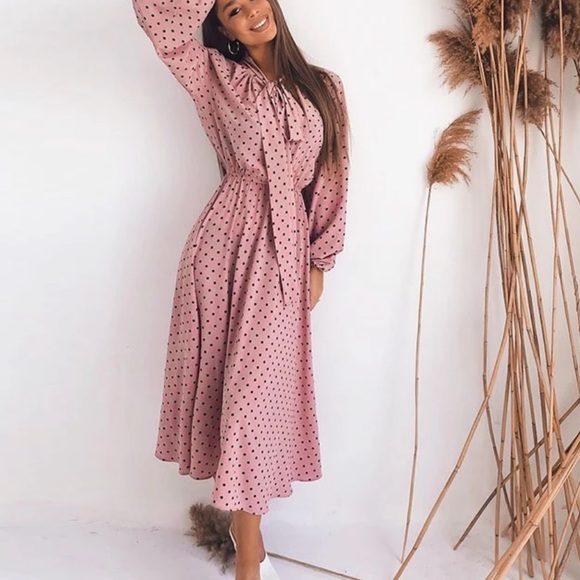 Sara Midi Polka Dot Dress - Picture 2 of 8